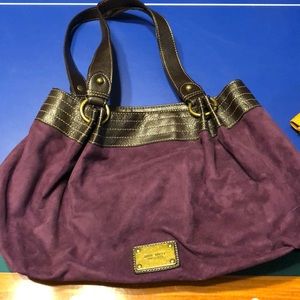 Gently used Nine West Swede & faux leather purse